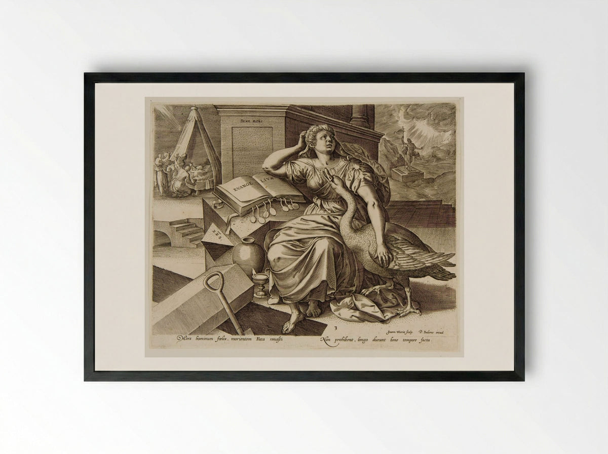 The Blissful Death - Johannes Wierix - Framed Print Black
