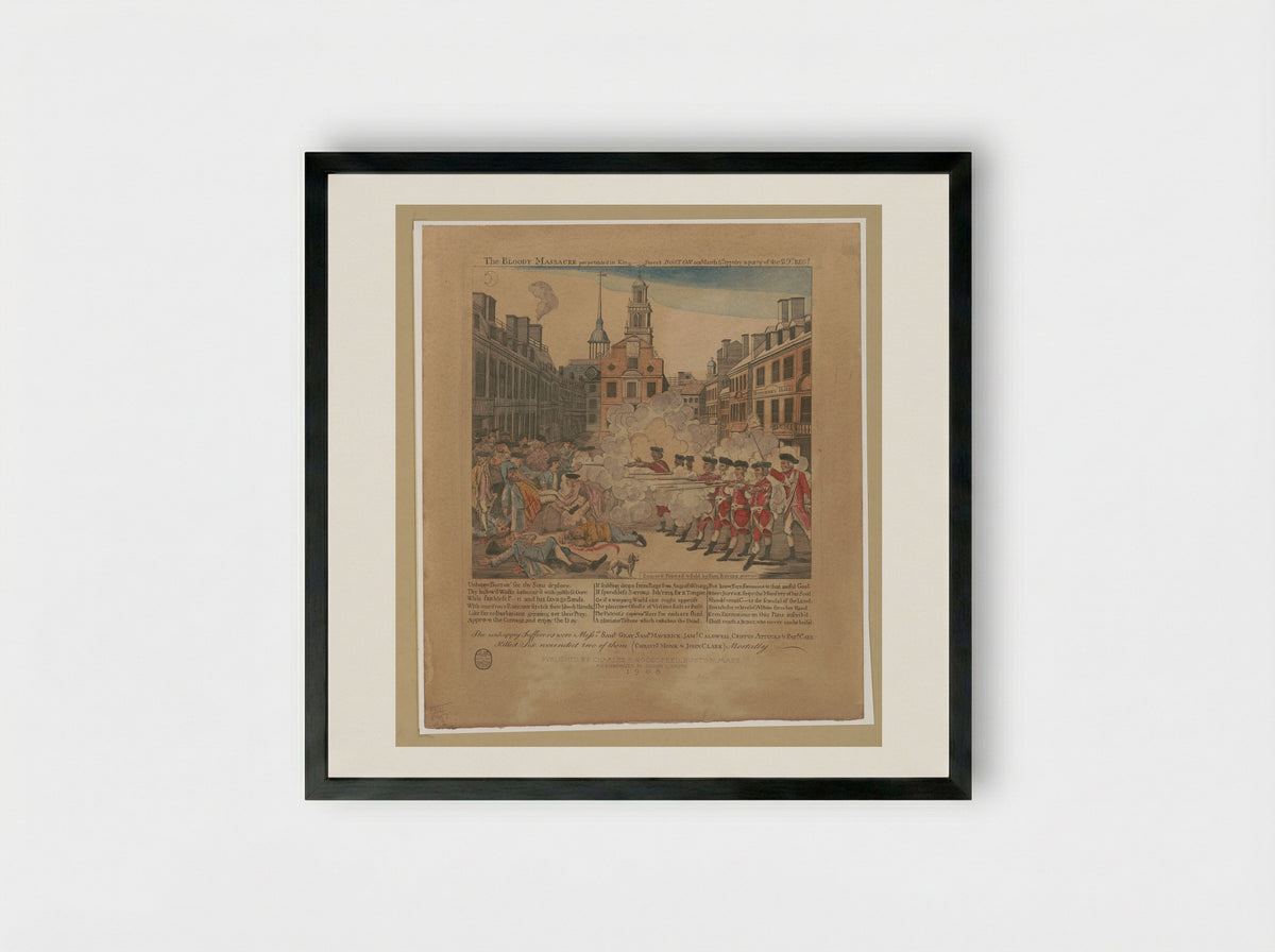 The Bloody Massacre (Re-engraving) - Sidney L. Smith - Framed Print Black
