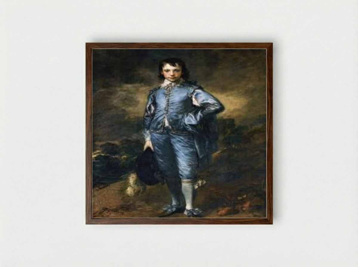 The Blue Boy (Portrait of Jonathan Buttall) - Thomas Gainsborough - Framed Print Dark Wood