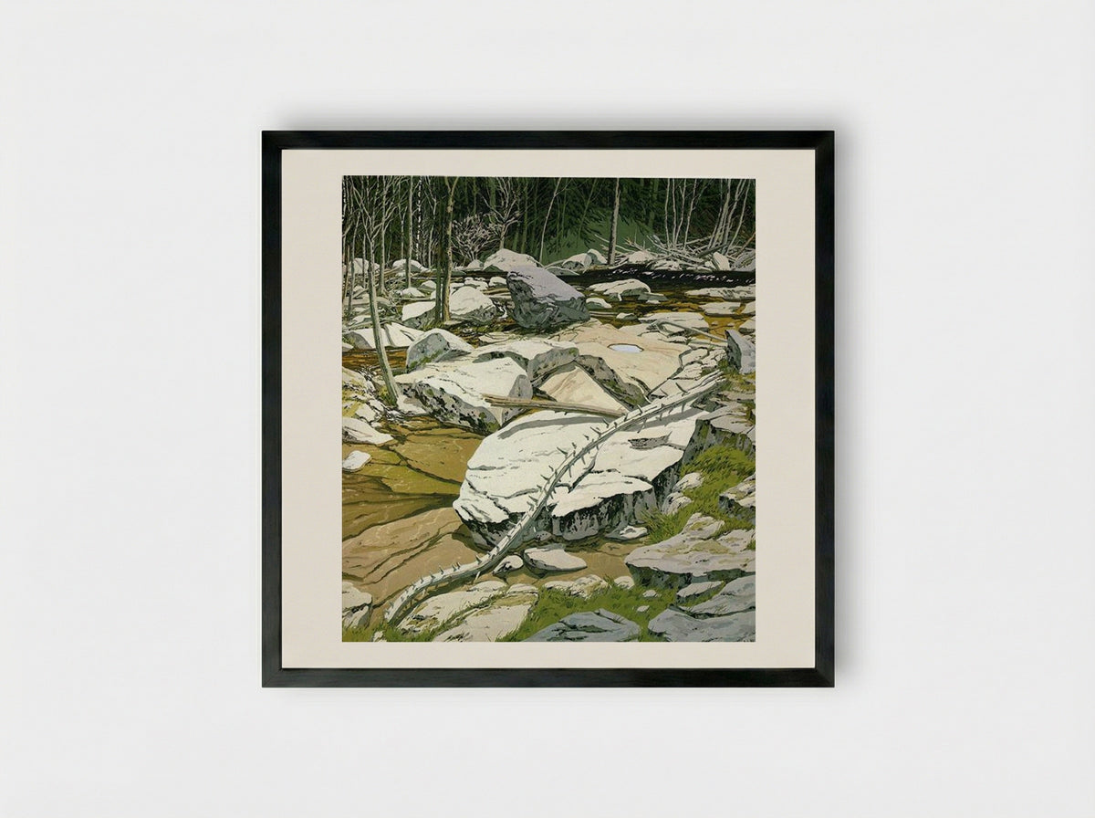 The Blue Pool - Neil Welliver - Framed Print Black