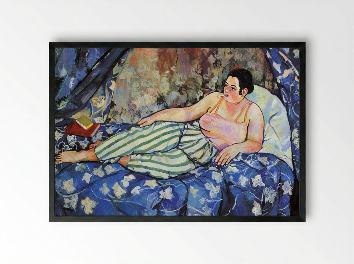 The Blue Room - Suzanne Valadon - Framed Print Black