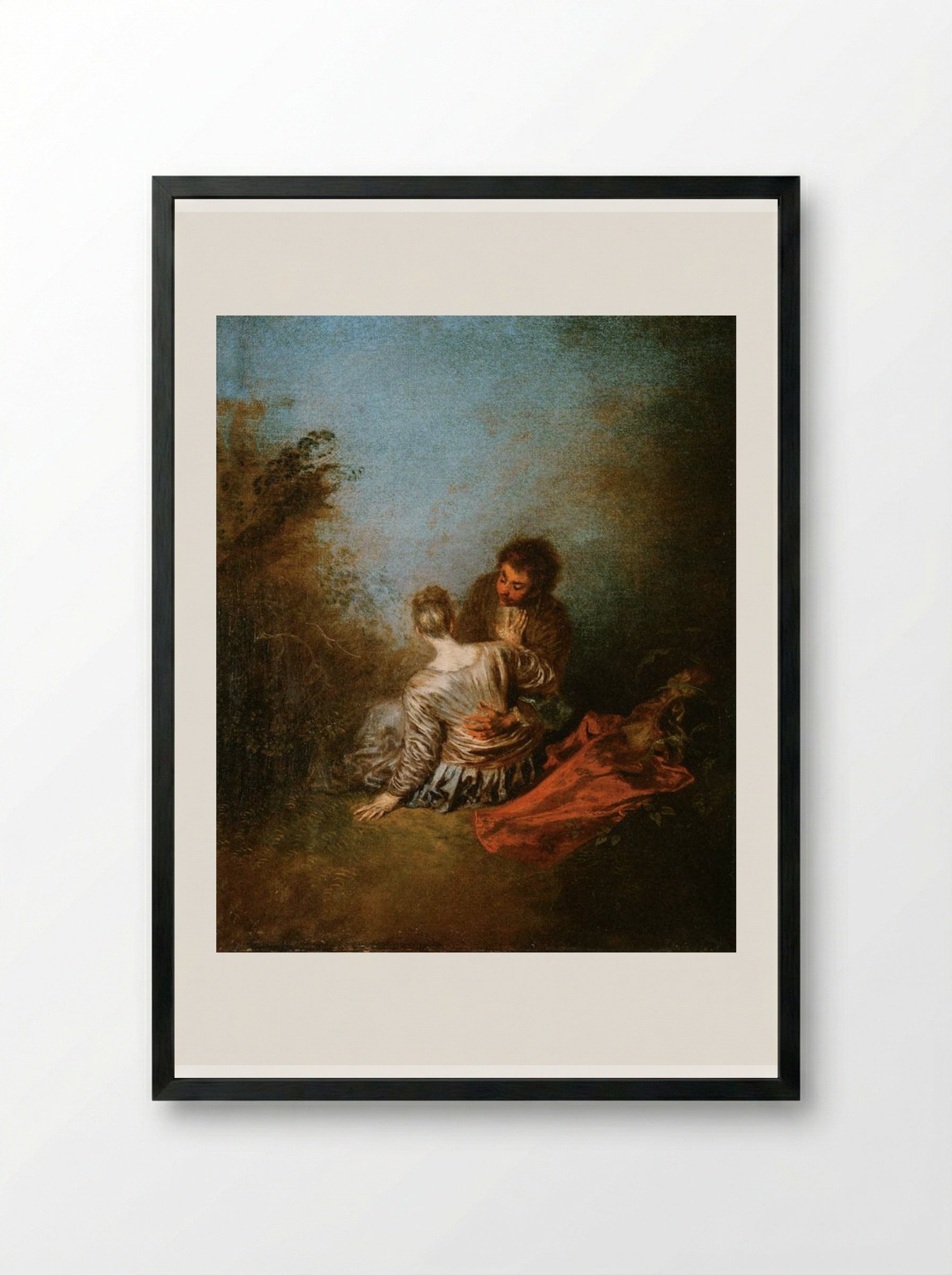 The Blunder - Antoine Watteau - Framed Print Black