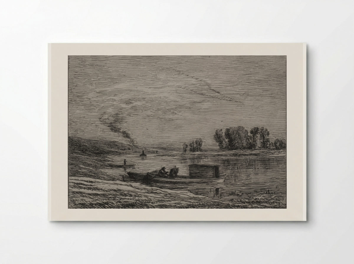 The Boat in Conflans - Charles François Daubigny - Poster