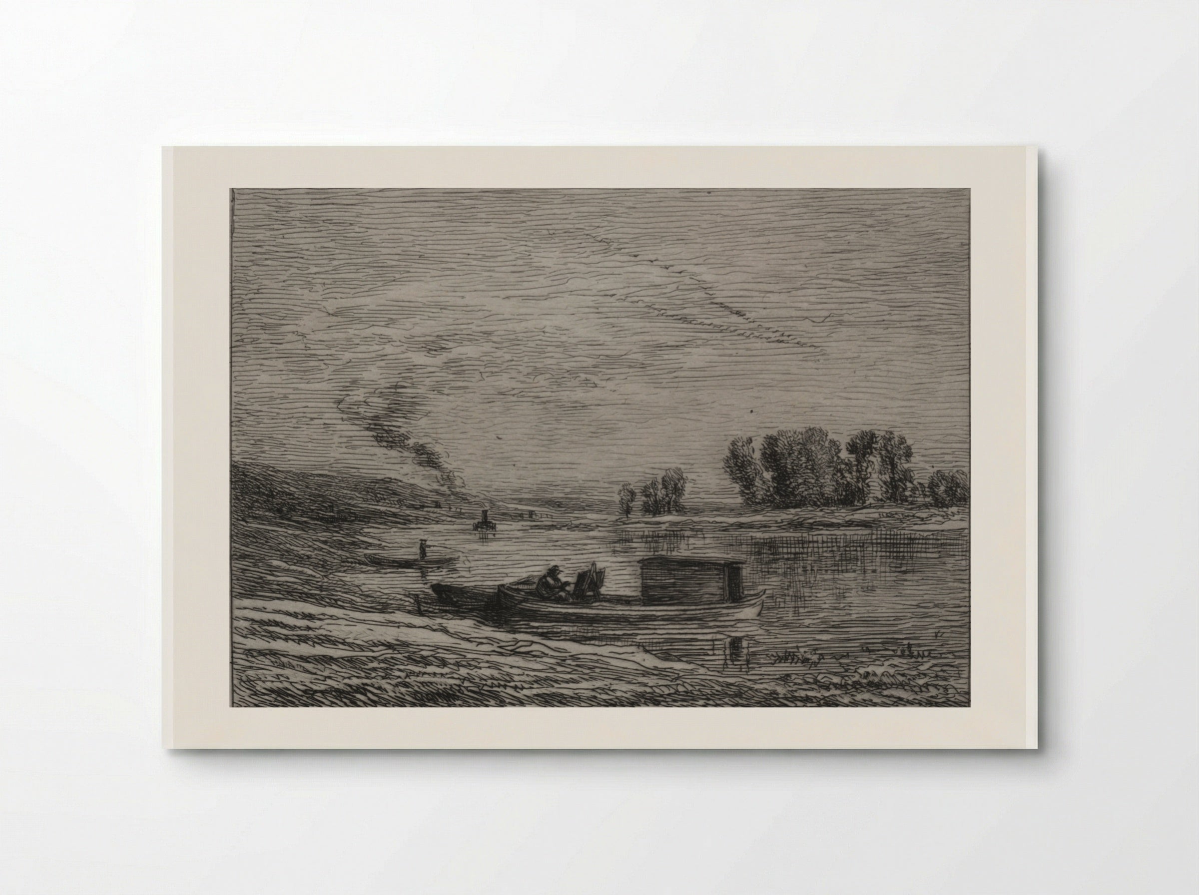 The Boat in Conflans - Charles François Daubigny - Poster