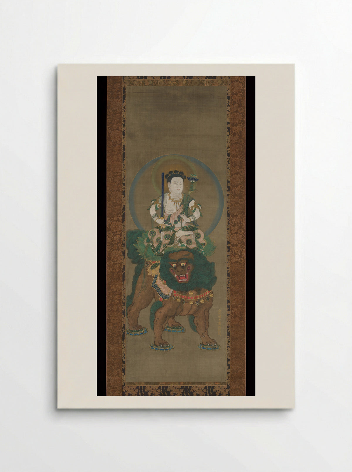 The Bodhisattva Monju (Manjushri) with Five Topknots - Fine Art Print - Poster