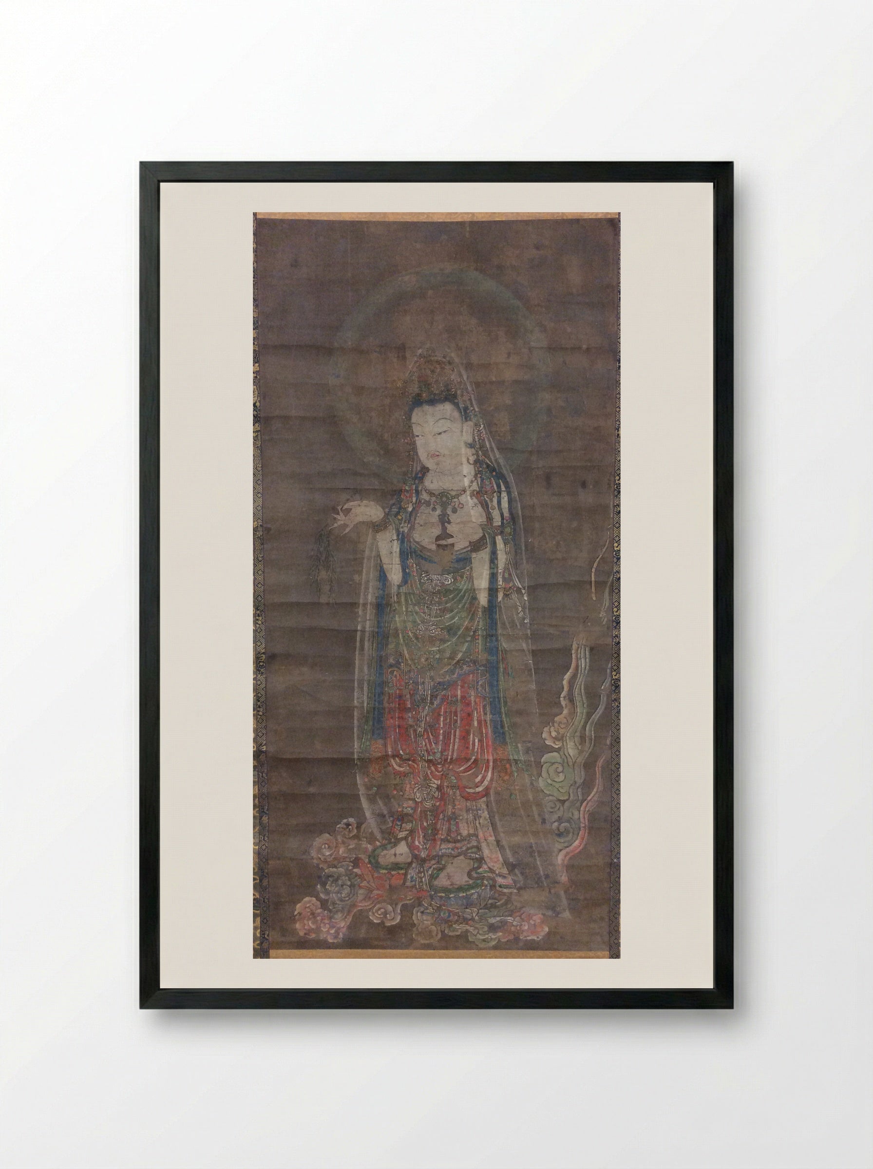The Bodhisattva Willow Kannon - Wu Daozi - Framed Print Black