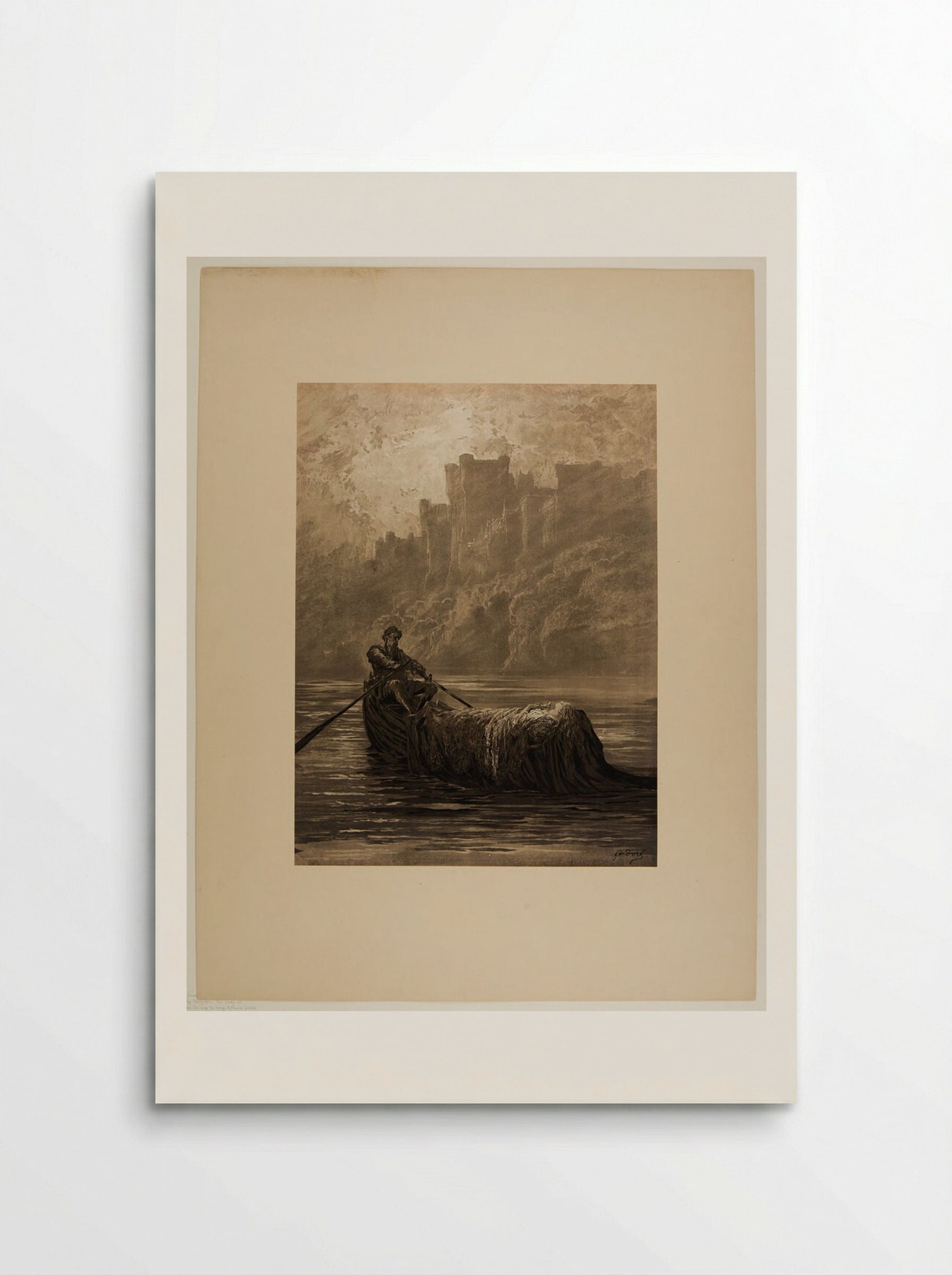 The Body of Elaine on Its Way to King Arthur's Palace - Gustave Doré - Poster