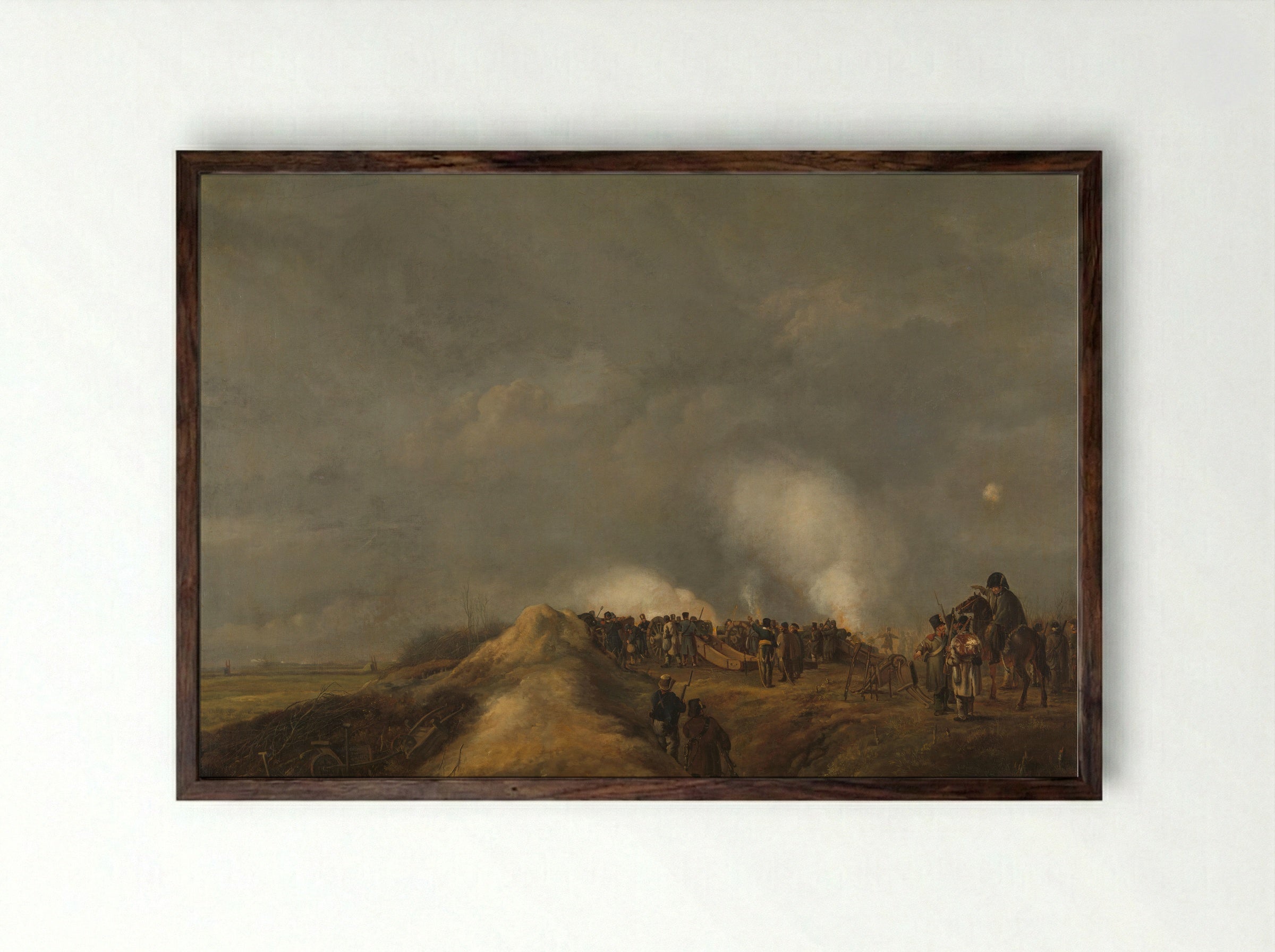 The Bombardment of Naarden, April 1814 - Pieter Gerardus van Os - Framed Print Dark Wood