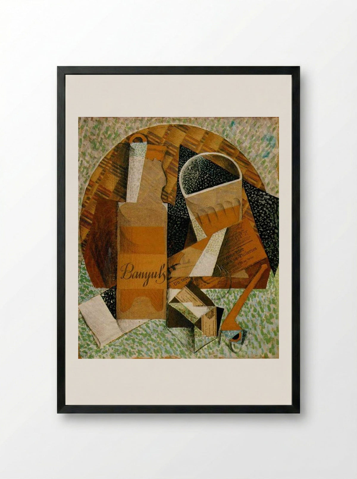 The Bottle of Banyuls - Juan Gris - Framed Print Black