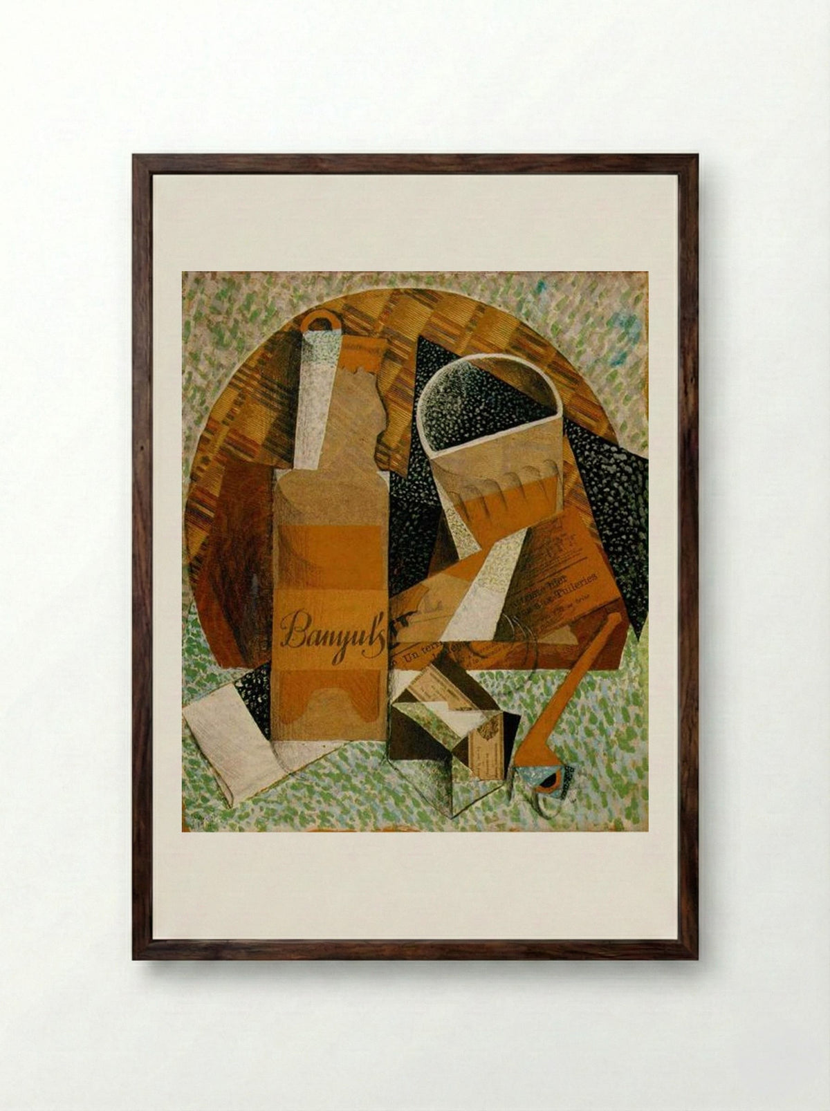 The Bottle of Banyuls - Juan Gris - Framed Print Dark Wood