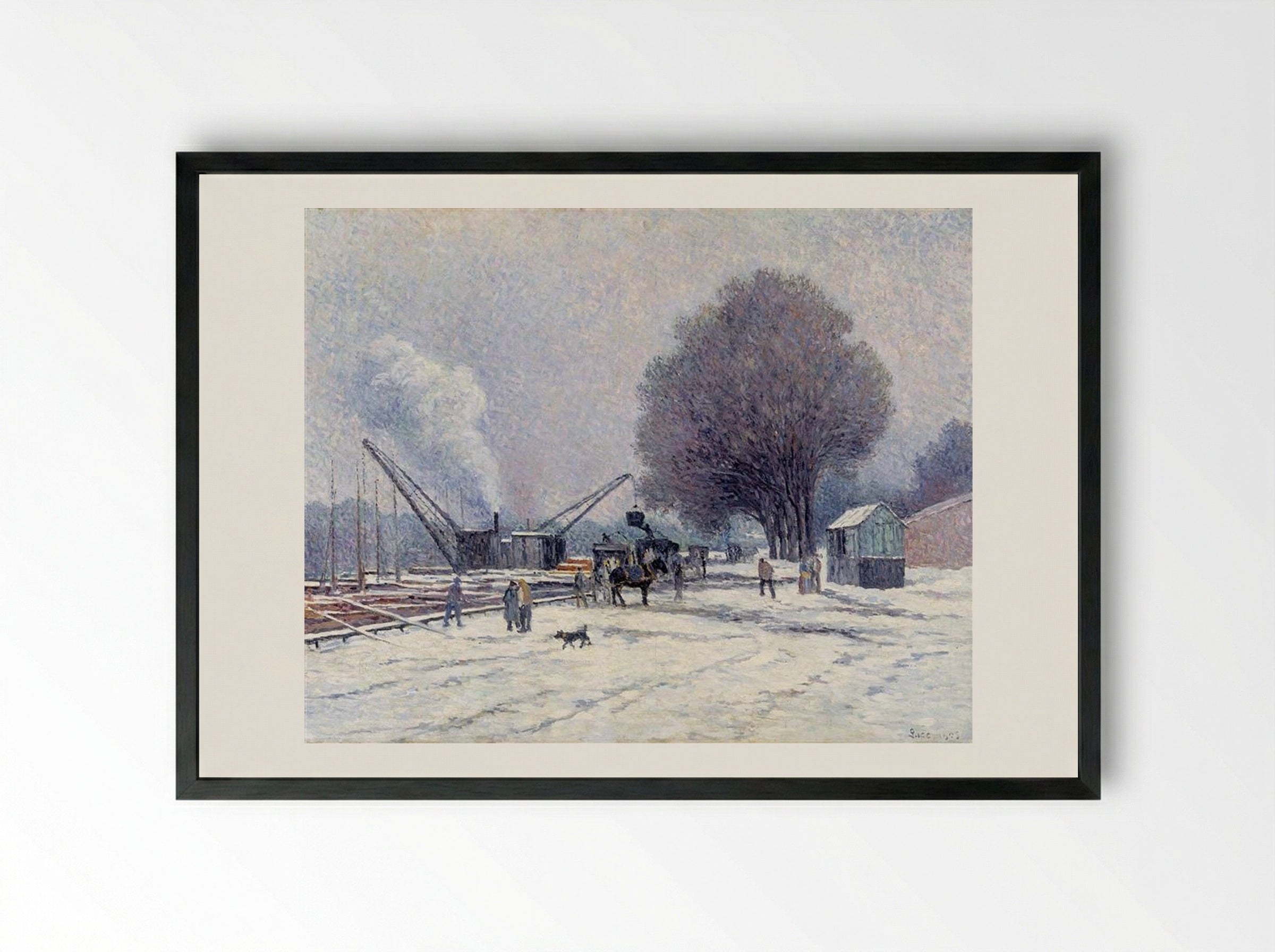 The Boulogne Embankment - Maximilien Luce - Framed Print Black