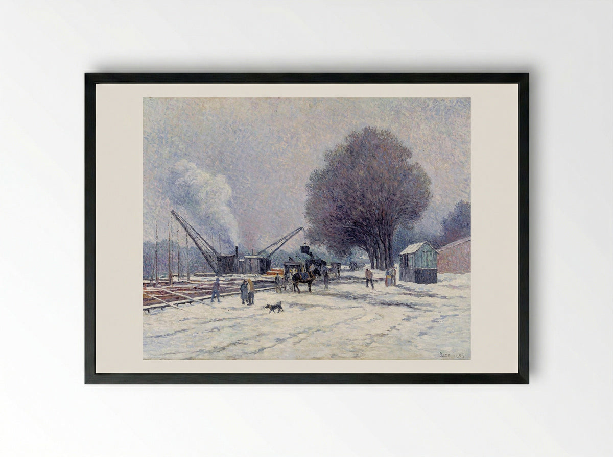 The Boulogne Embankment - Maximilien Luce - Framed Print Black