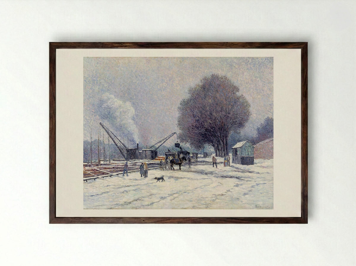 The Boulogne Embankment - Maximilien Luce - Framed Print Dark Wood