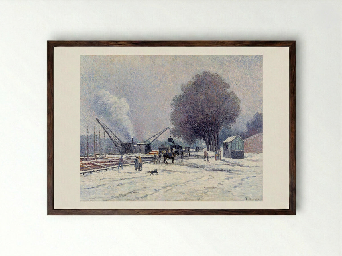 The Boulogne Embankment - Maximilien Luce - Framed Print Dark Wood
