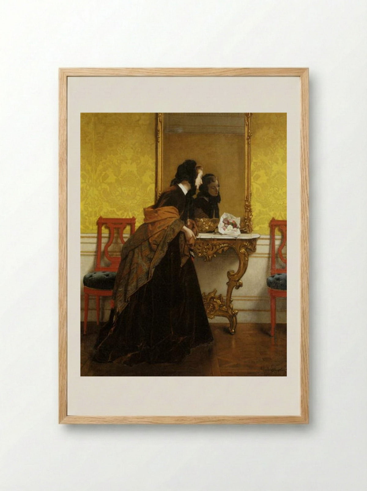 The Bouquet - Alfred Stevens - Framed Print Wood