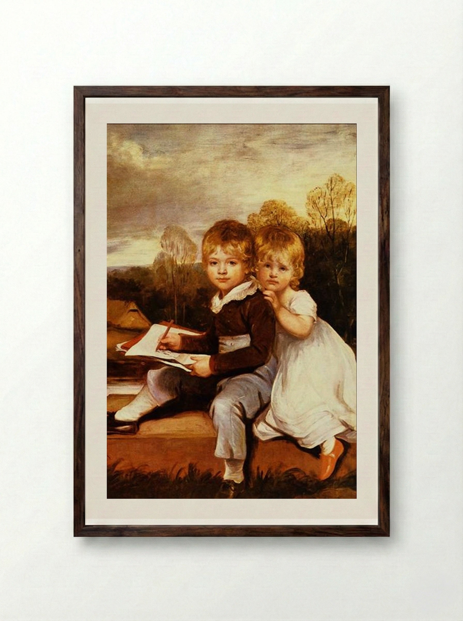 The Bowden Children - John Hoppner - Framed Print Dark Wood