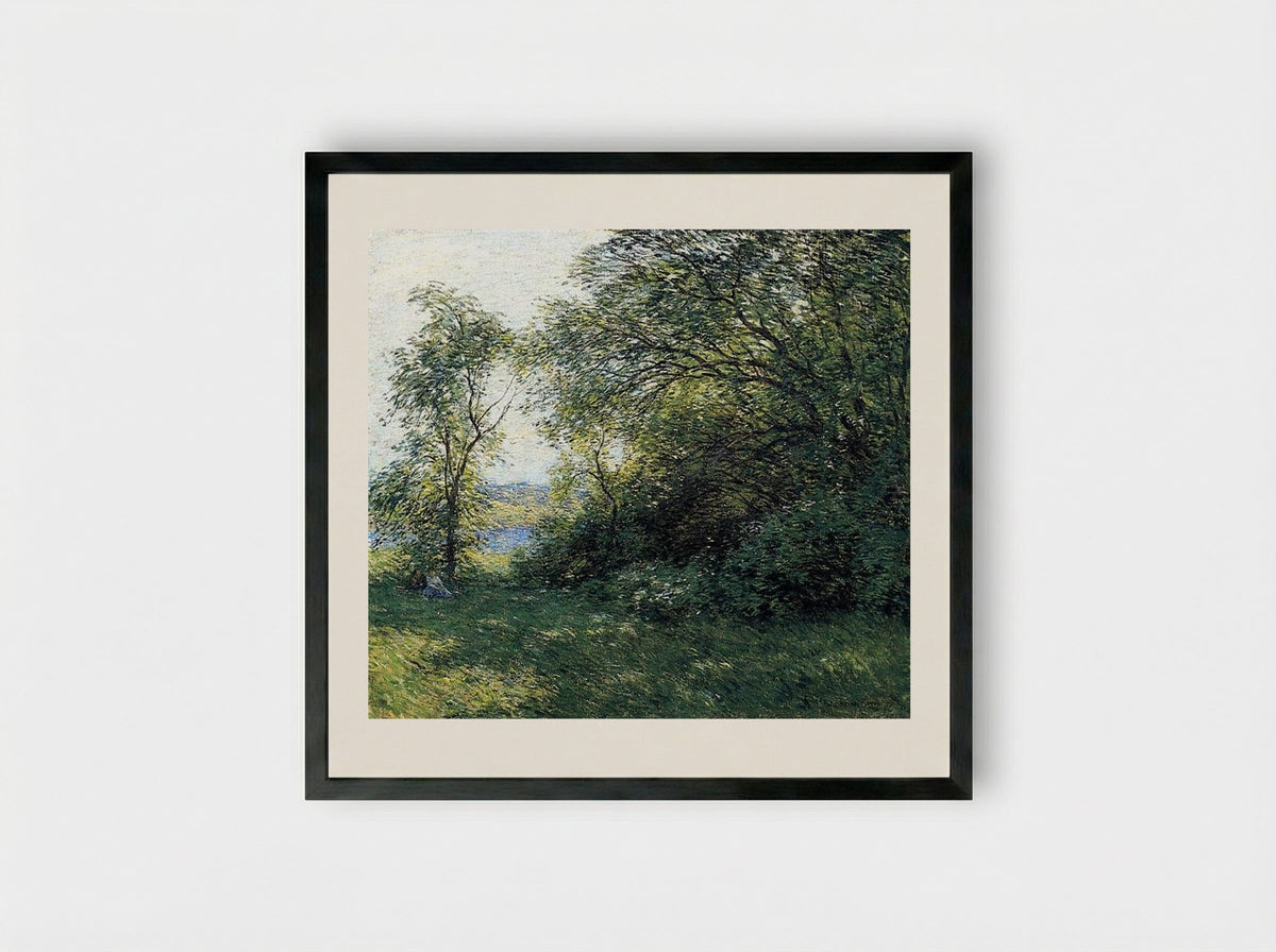The Bower - Willard Metcalf - Framed Print Black