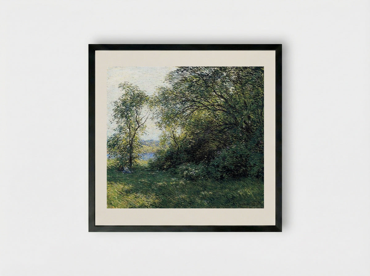 The Bower - Willard Metcalf - Framed Print Black