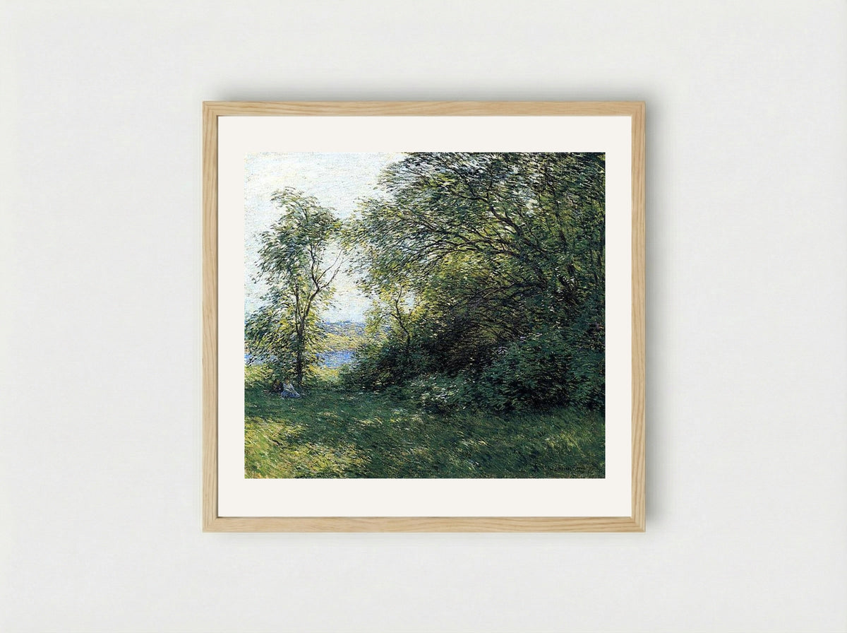 The Bower - Willard Metcalf - Framed Print Wood