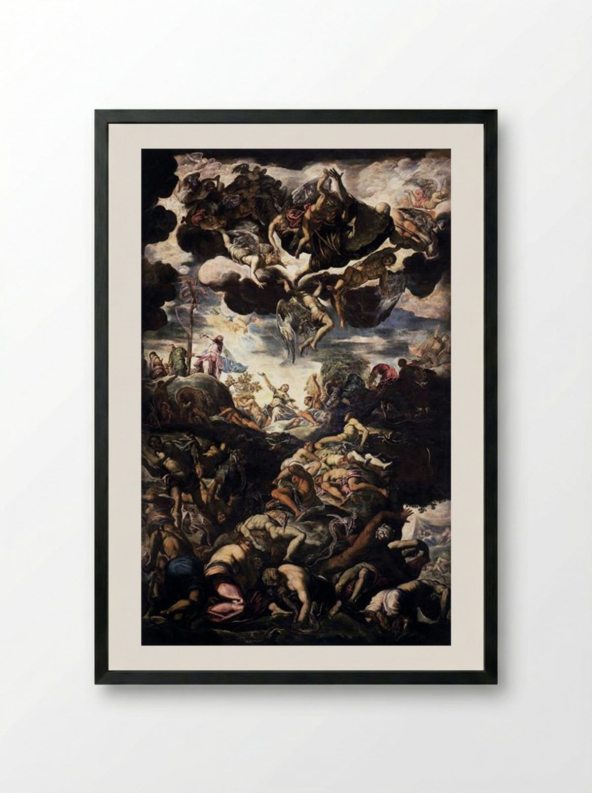 The Brazen Serpent - Tintoretto - Framed Print Black