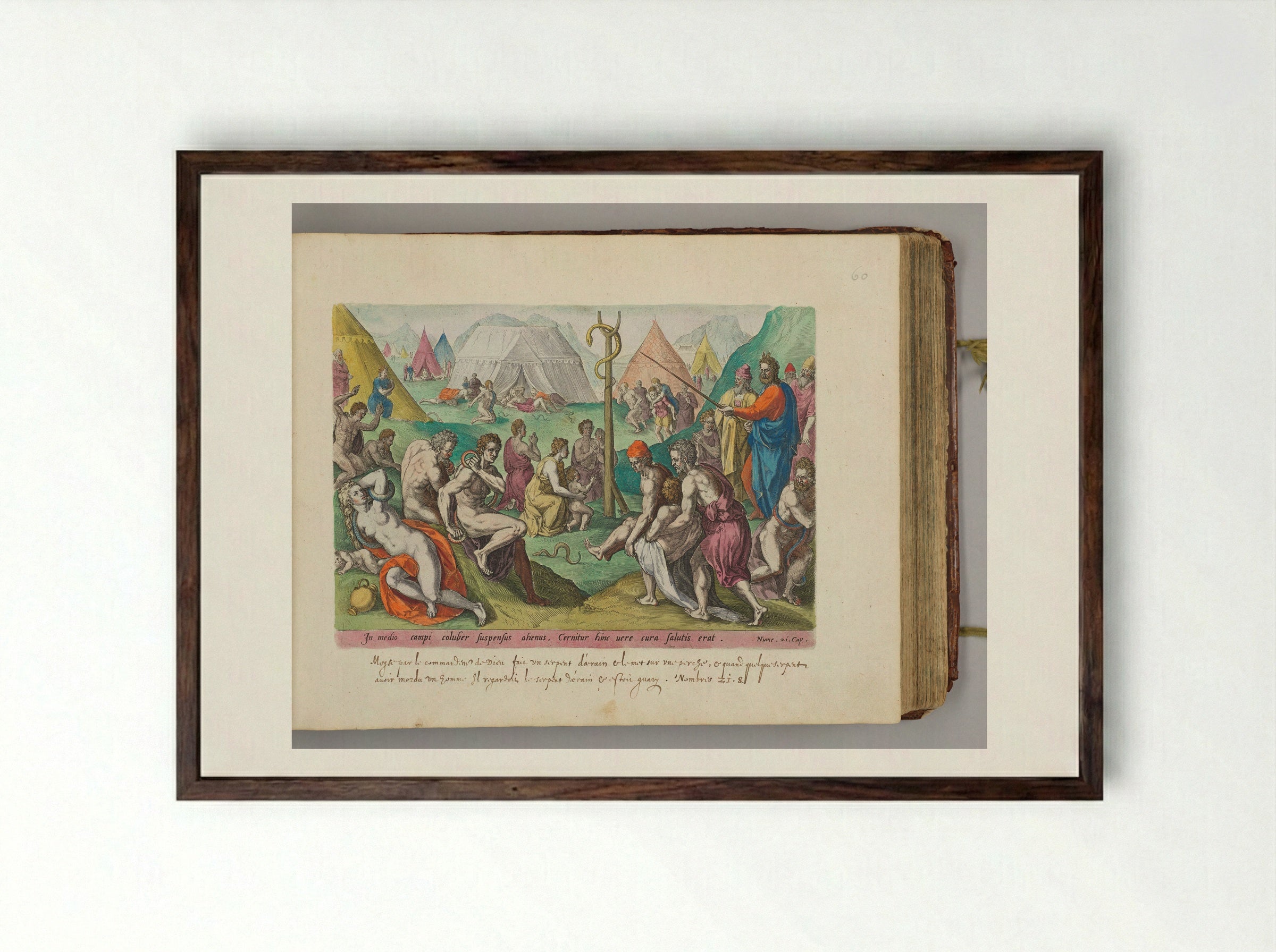 The Brazen Serpent - Johann Sadeler I - Framed Print Dark Wood