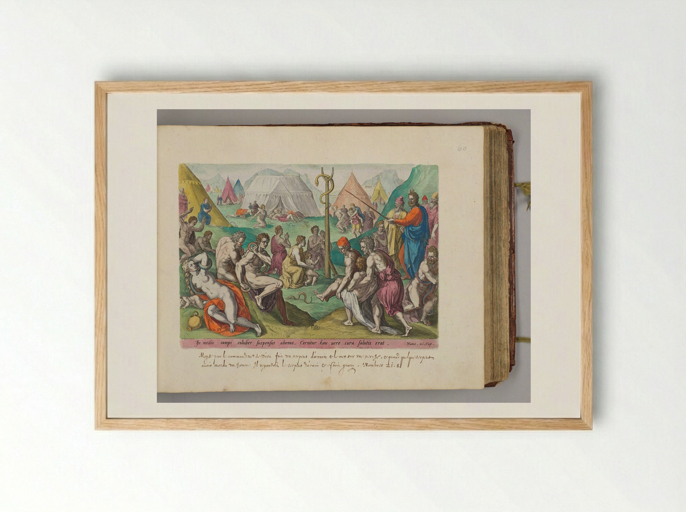 The Brazen Serpent - Johann Sadeler I - Framed Print Wood