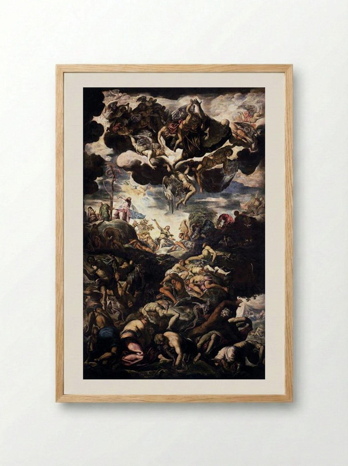 The Brazen Serpent - Tintoretto - Framed Print Wood