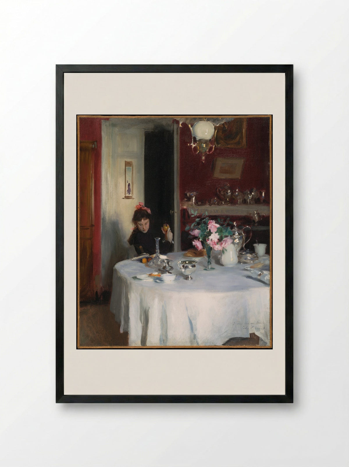 The Breakfast Table - John Singer Sargent - Framed Print Black