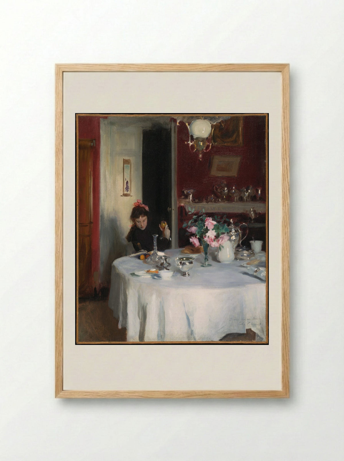 The Breakfast Table - John Singer Sargent - Framed Print Wood