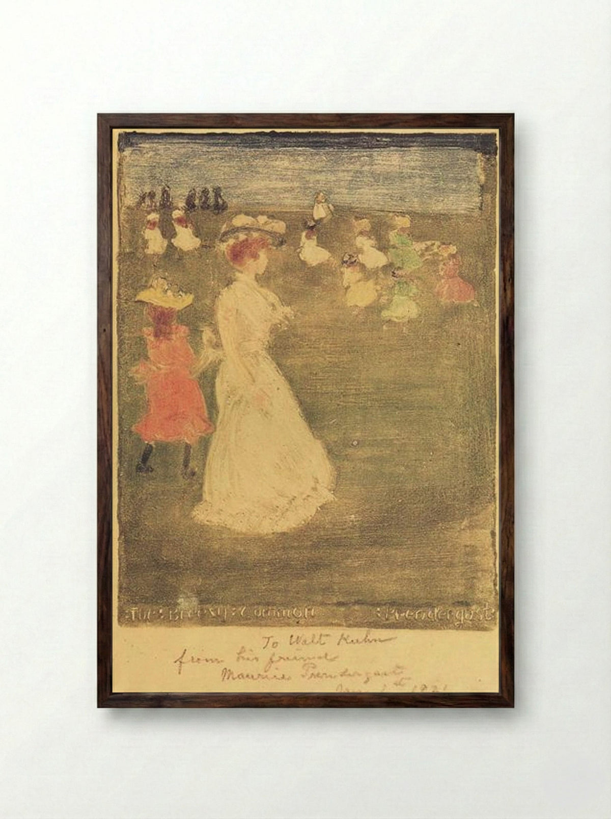 The Breezy Common - Maurice Prendergast - Framed Print Dark Wood