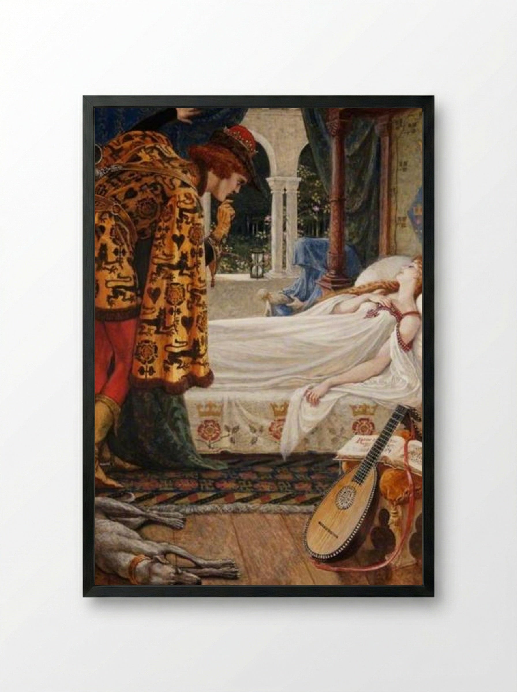 The Briar Rose (Centre Panel) - Walter Crane - Framed Print Black