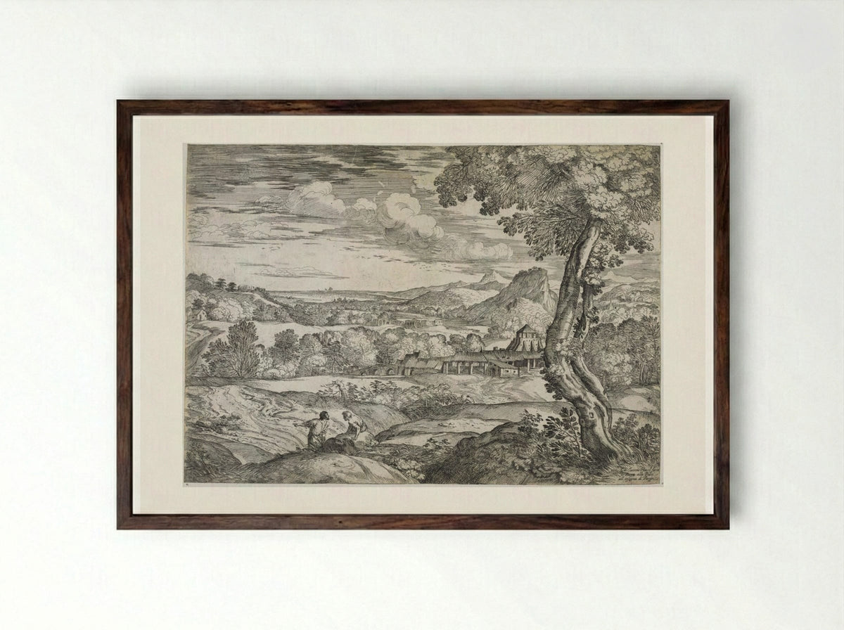 The Brickworks - Giovanni Francesco Grimaldi - Framed Print Dark Wood