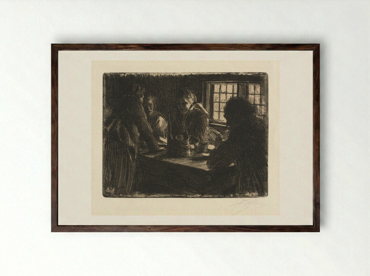 The Bride's Maid - Anders Zorn - Framed Print Dark Wood