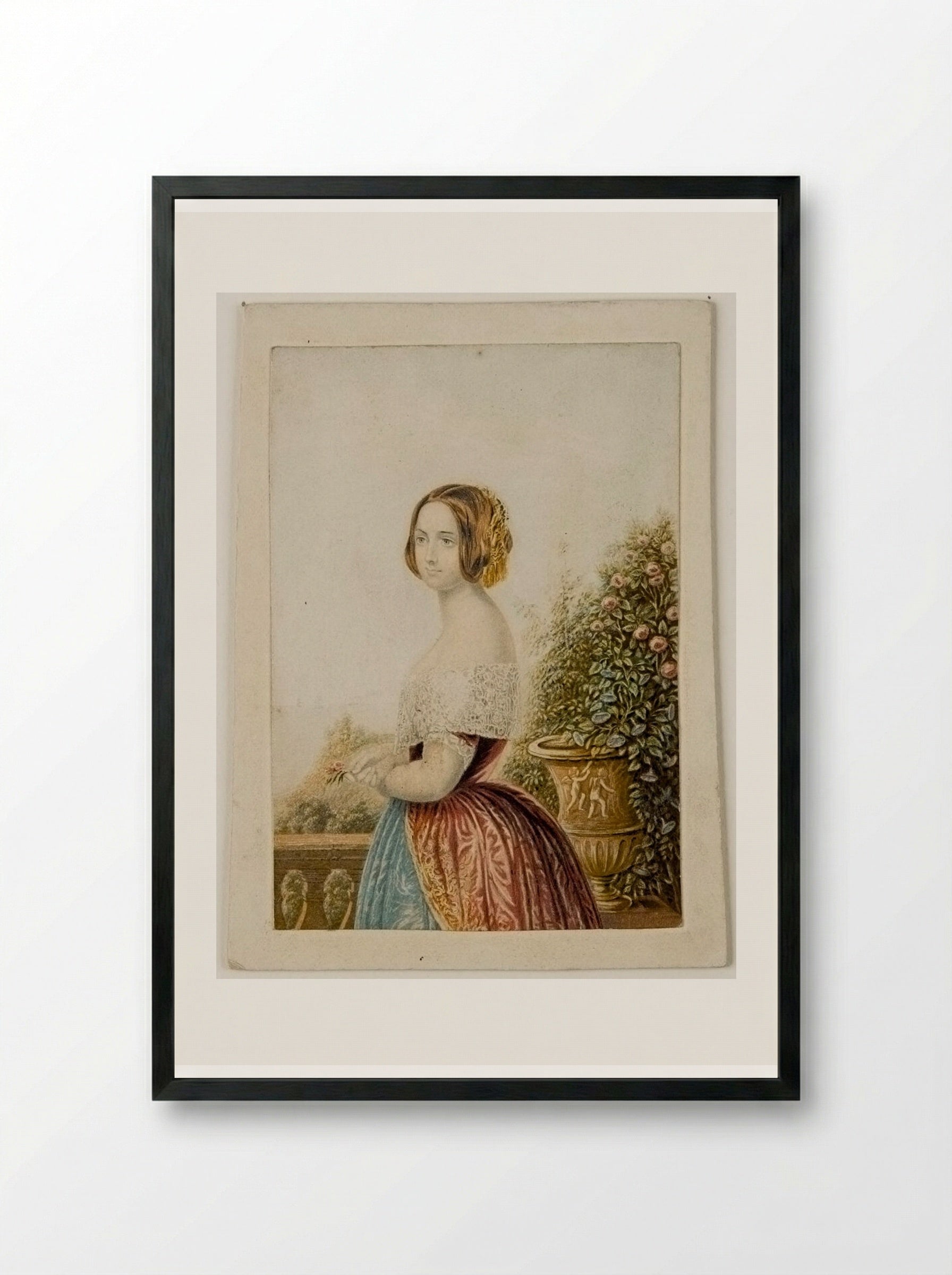 The Bride - George Baxter - Framed Print Black