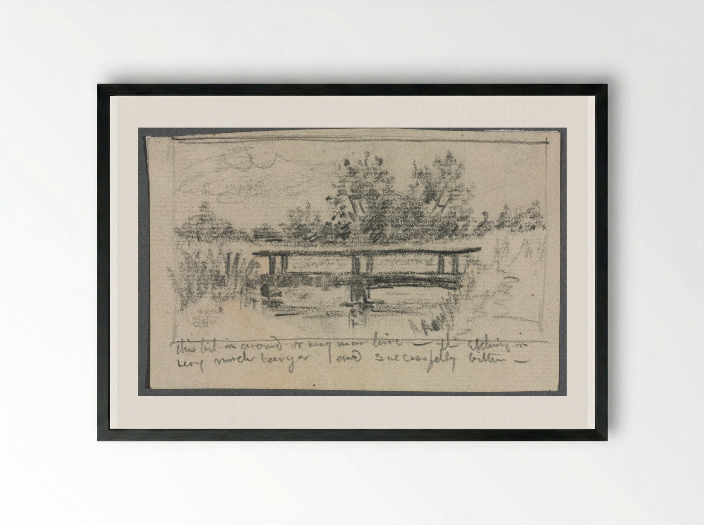 The Bridge, Schleissheim - Otto H. Bacher - Framed Print Black