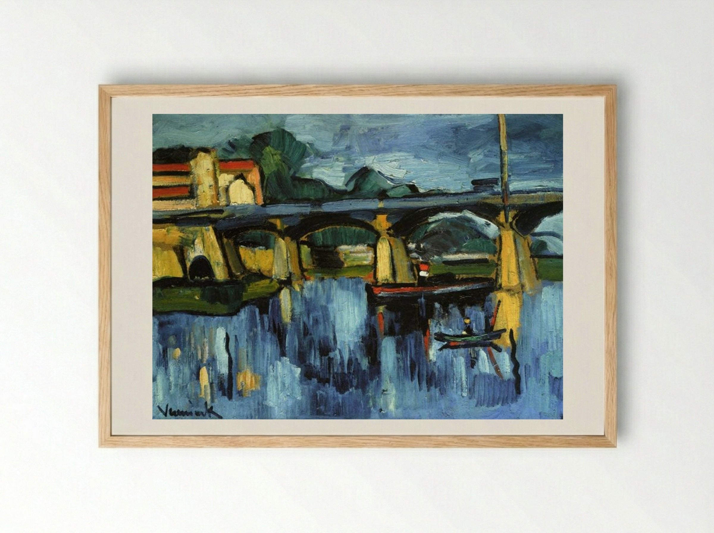 The Bridge at Chatou - Maurice de Vlaminck - Framed Print Wood