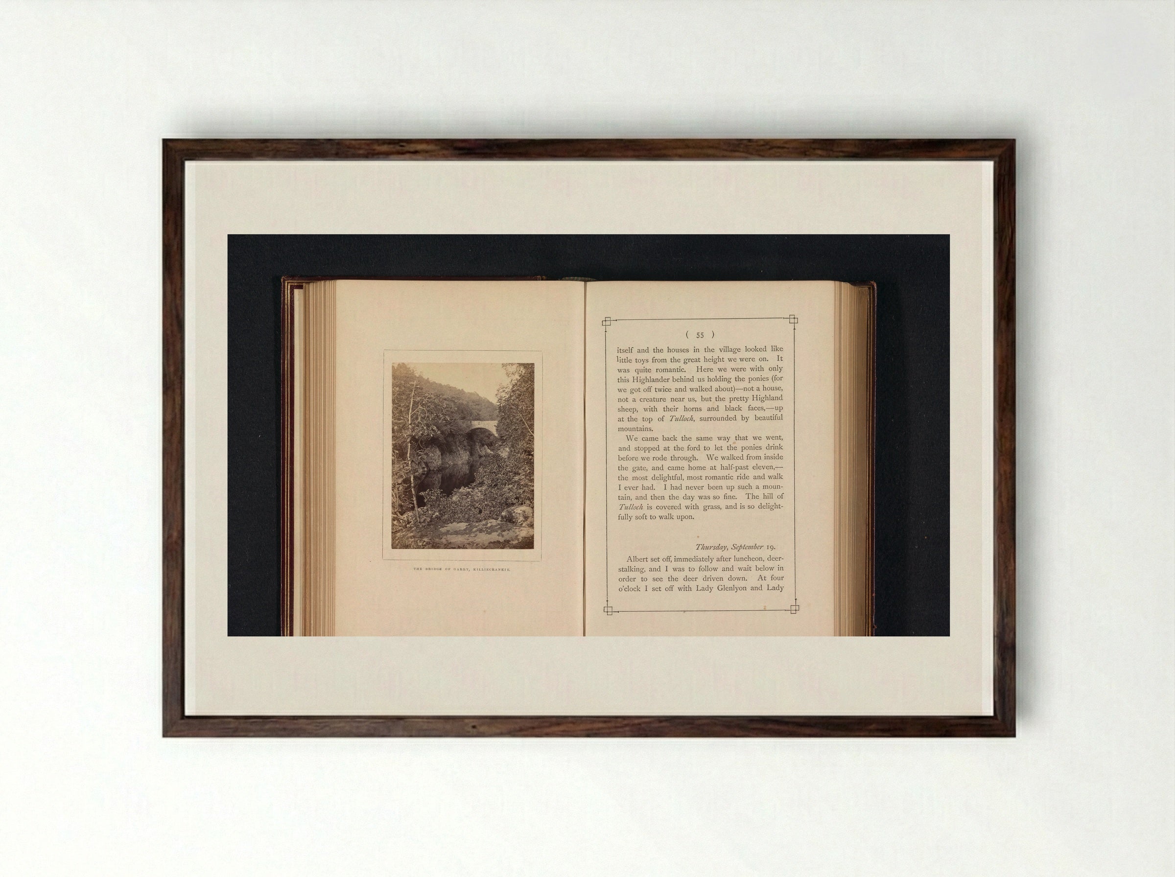 The Bridge of Garry, Killiecrankie - George Washington Wilson - Framed Print Dark Wood