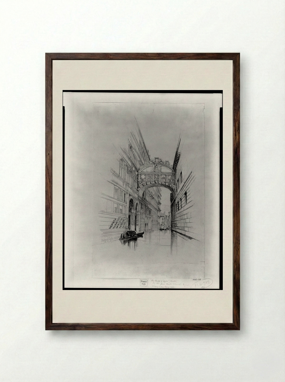 The Bridge of Sighs, Venice - William James Müller - Framed Print Dark Wood