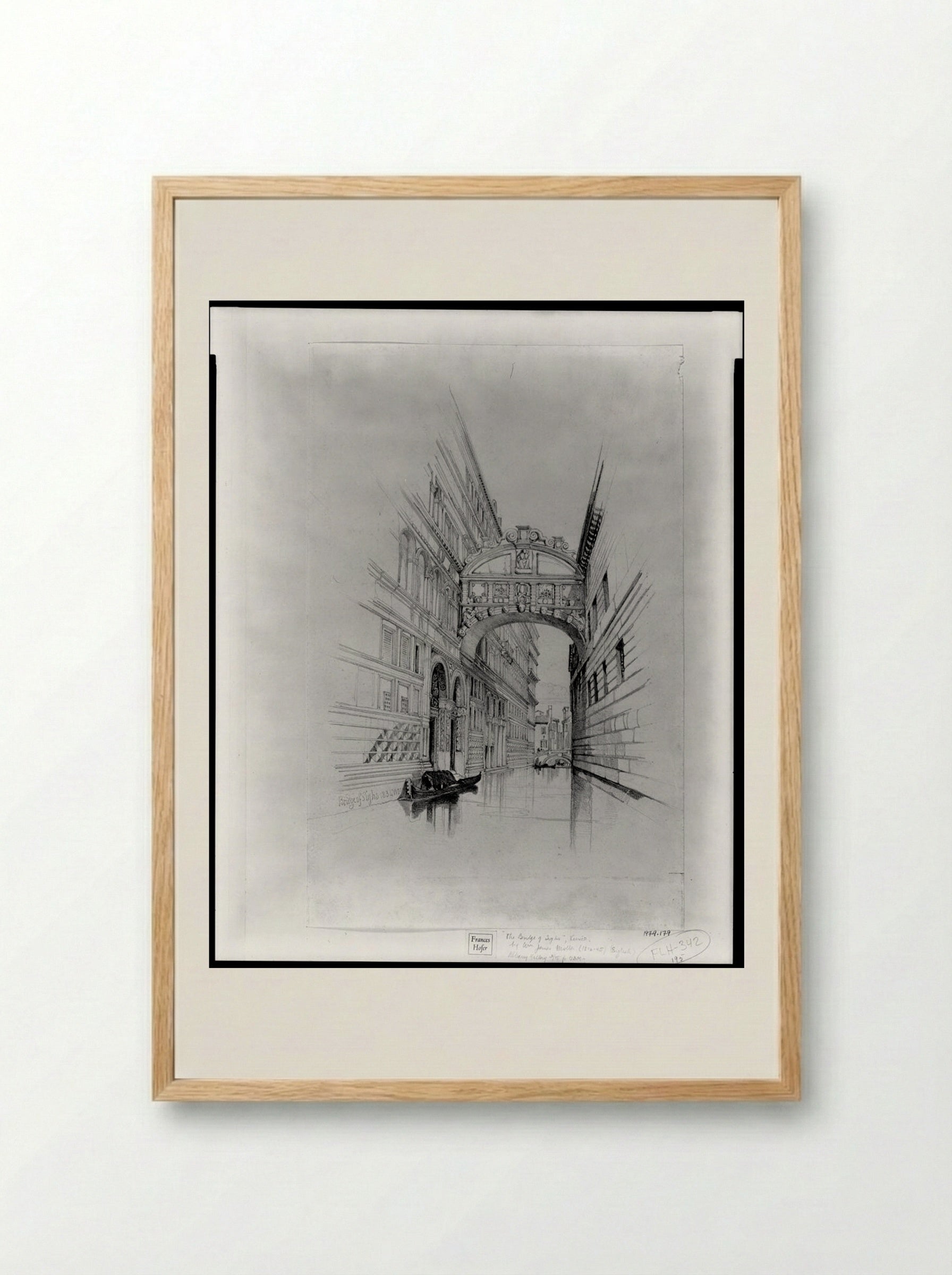 The Bridge of Sighs, Venice - William James Müller - Framed Print Wood