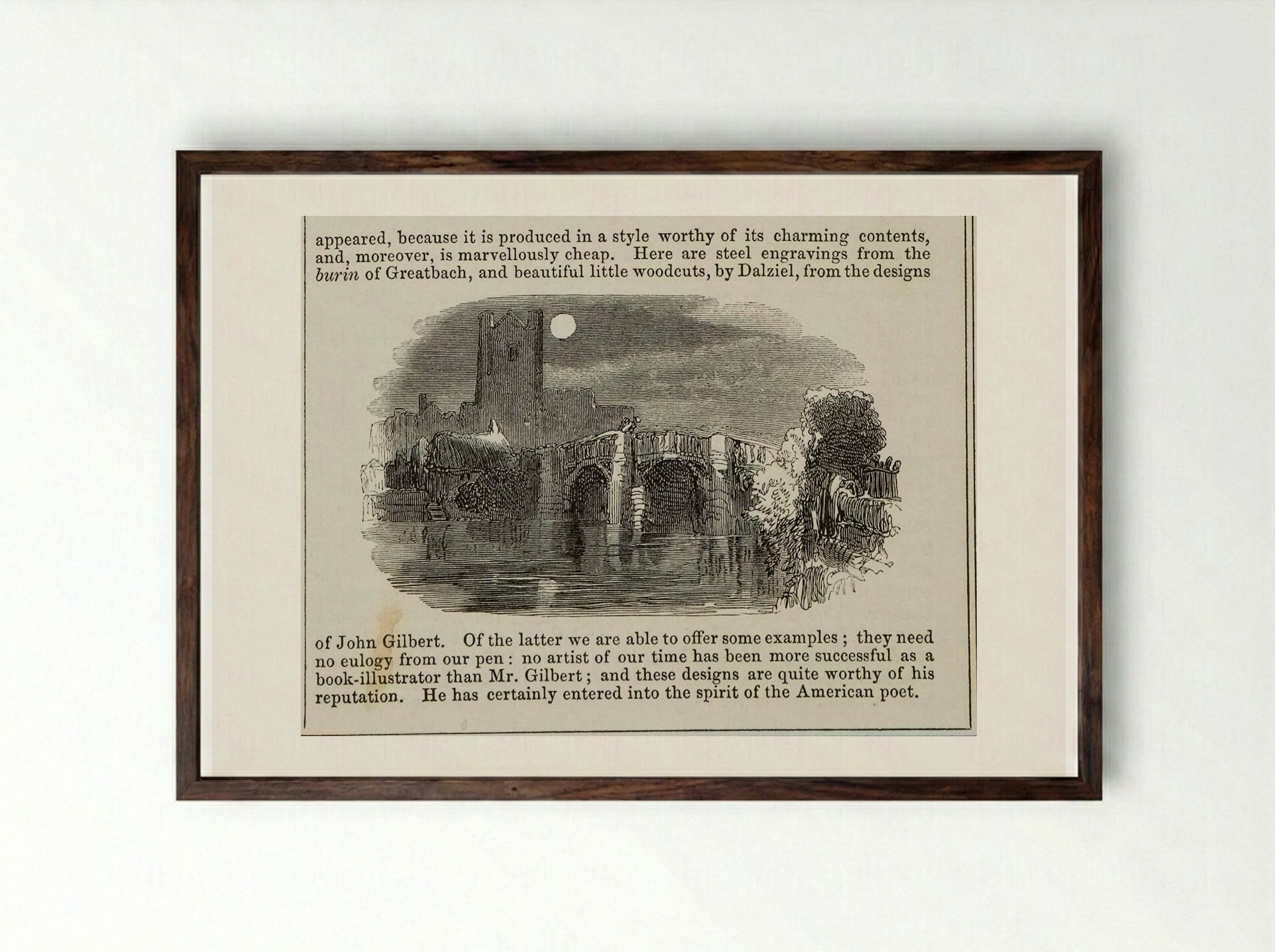 The Bridge - Edward Dalziel - Framed Print Dark Wood