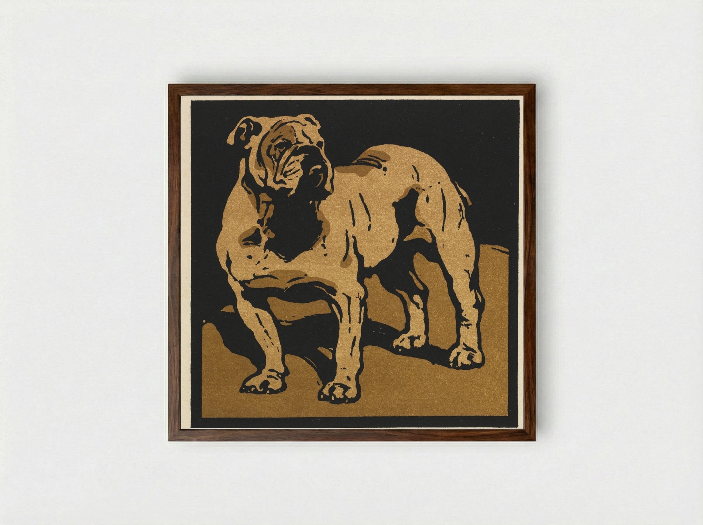 The British Bull-Dog - William Nicholson - Framed Print Dark Wood