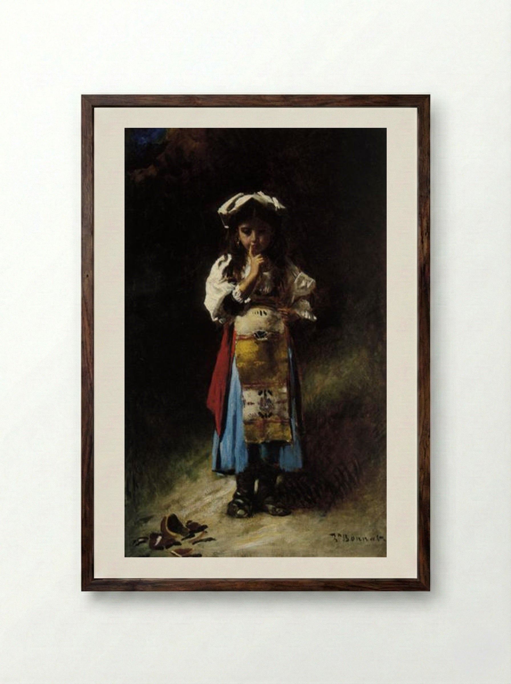 The Broken Jug - Léon Bonnat - Framed Print Dark Wood