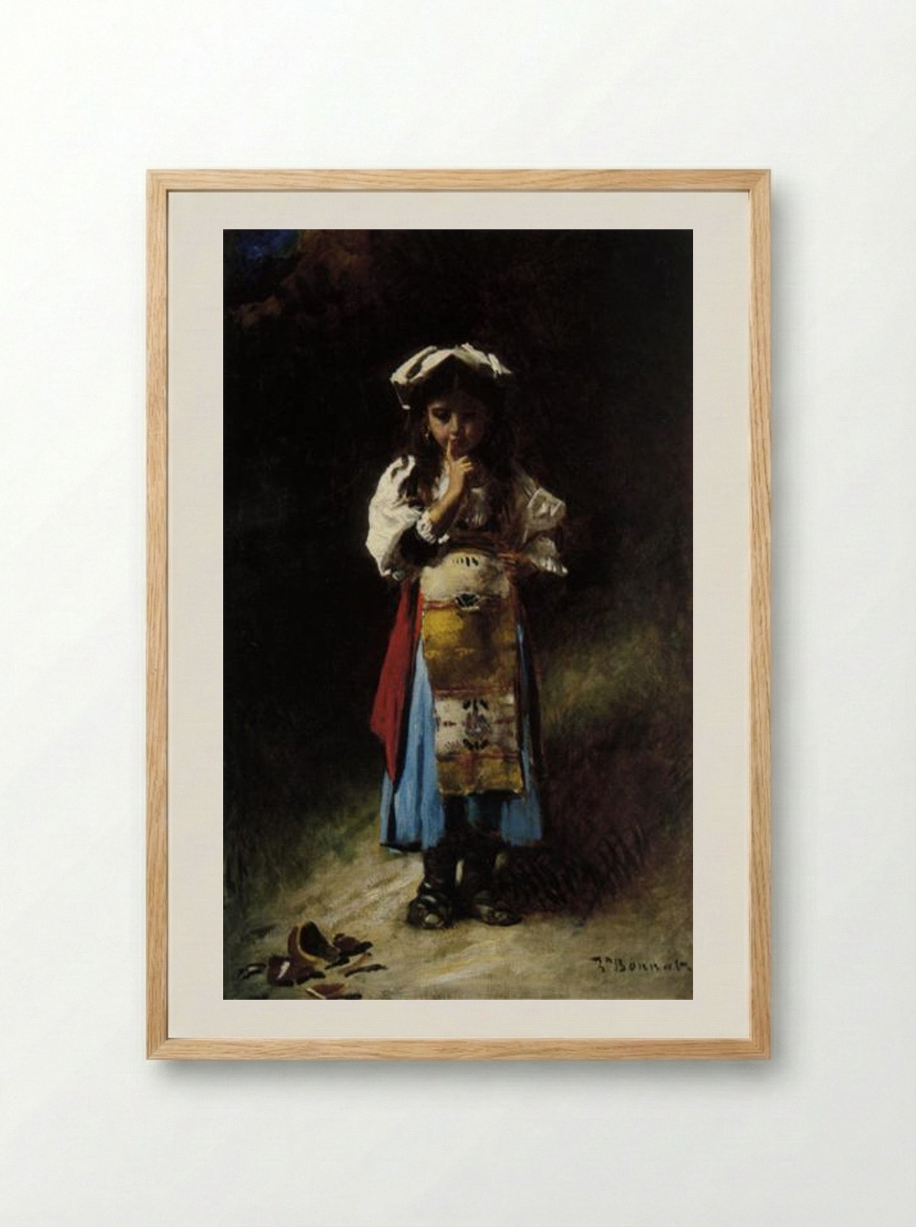 The Broken Jug - Léon Bonnat - Framed Print Wood