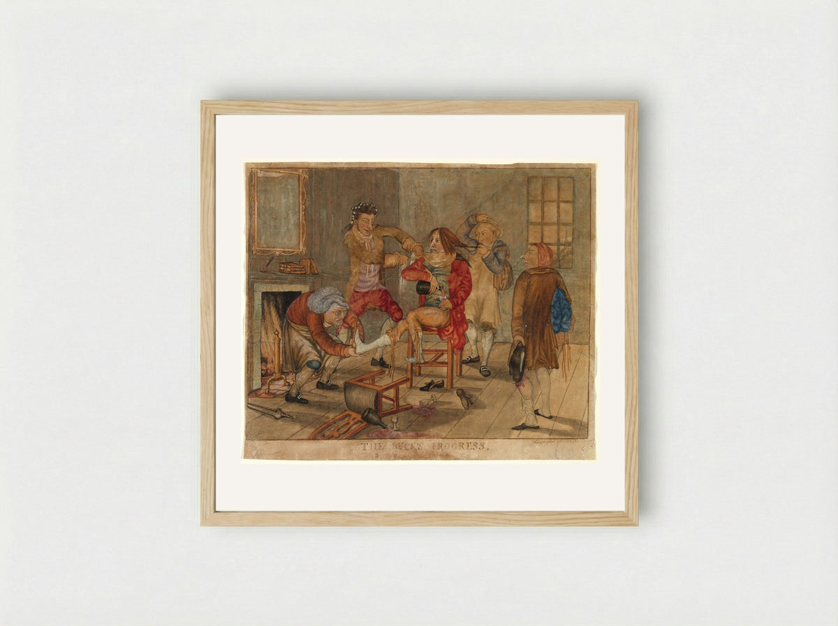 The Buck's Progress II: A Beau in his Dressing Room - Washington Allston - Framed Print Wood