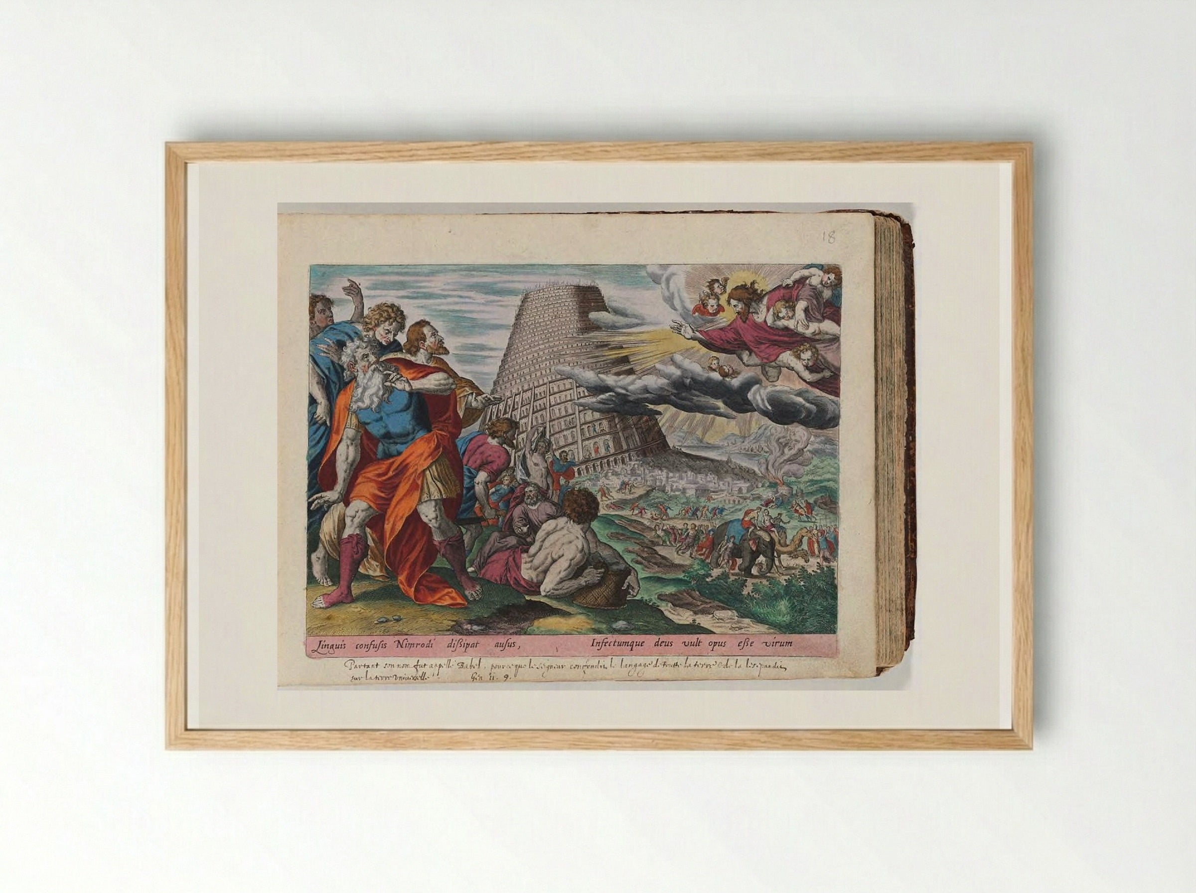 The Building of the Tower of Babel - Hans Collaert the Elder - Framed Print Wood