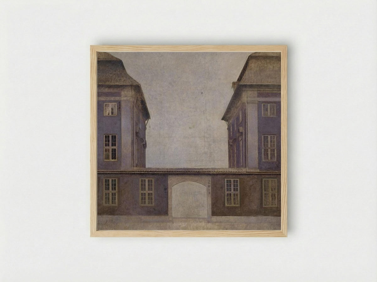 The Buildings of the Asiatic Company, seen from St. Annæ Street - Vilhelm Hammershøi - Framed Print Wood