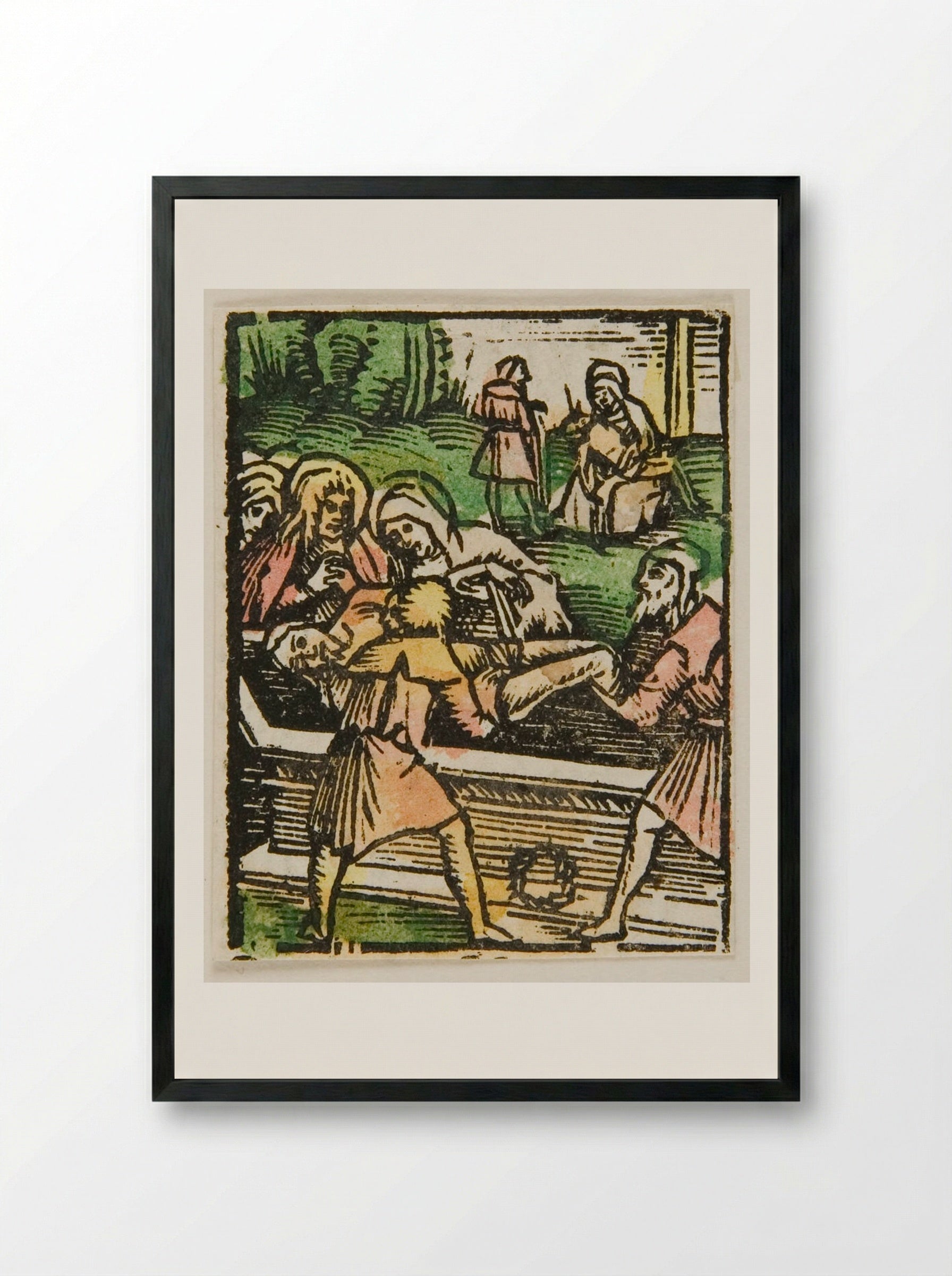 The Burial of Christ - Urs Graf - Framed Print Black