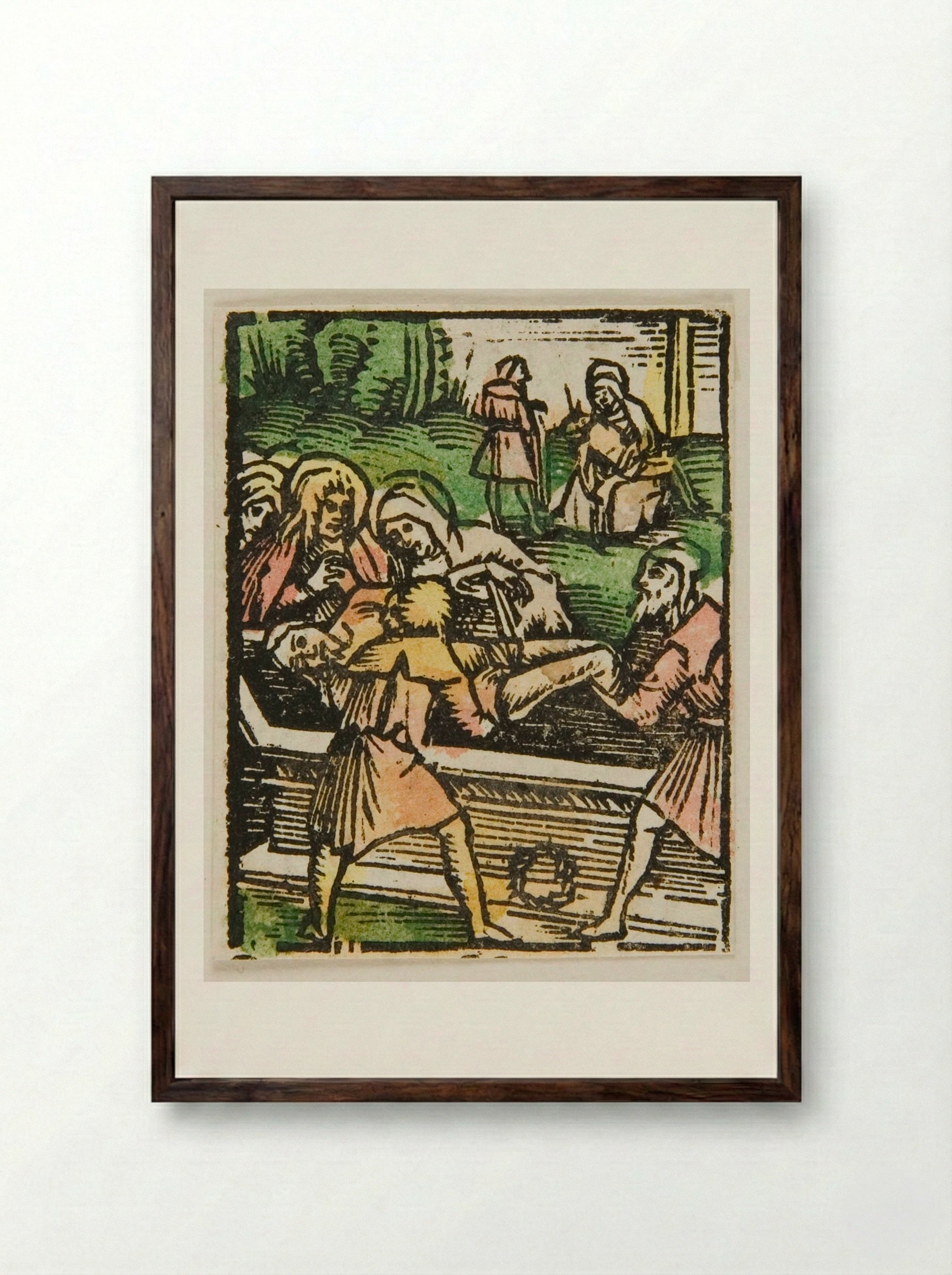 The Burial of Christ - Urs Graf - Framed Print Dark Wood