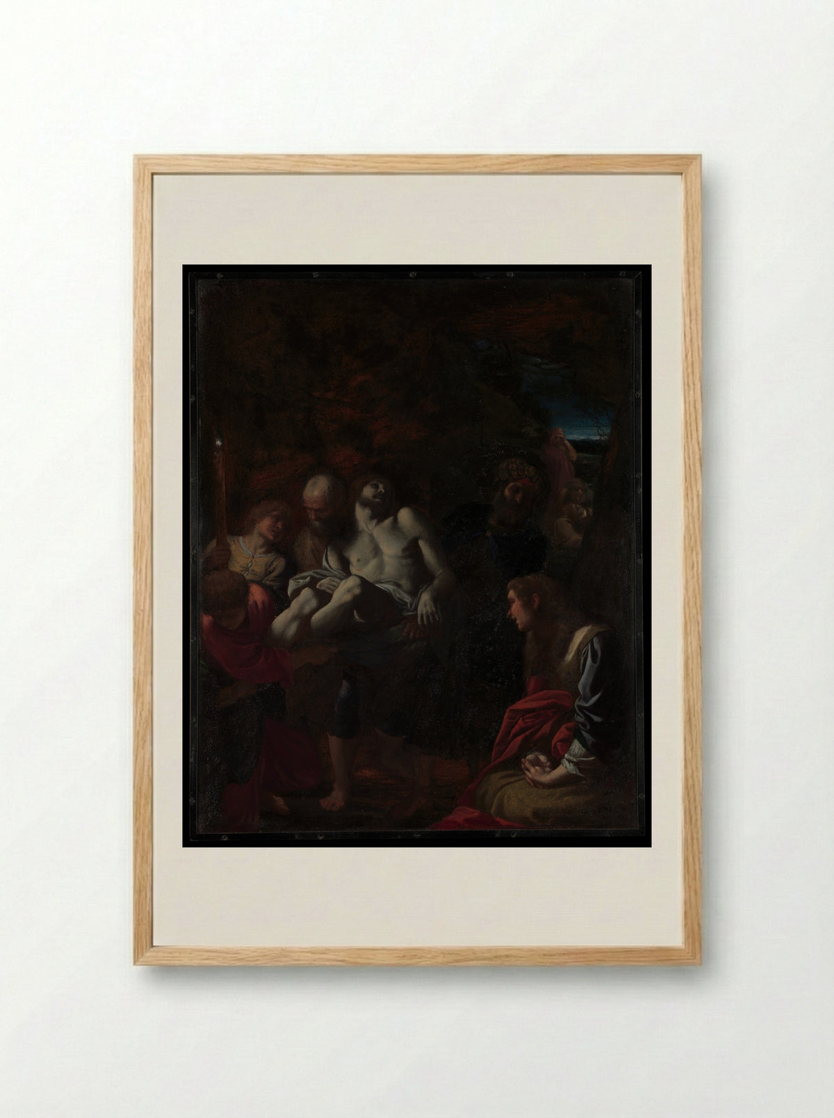 The Burial of Christ - Annibale Carracci - Framed Print Wood