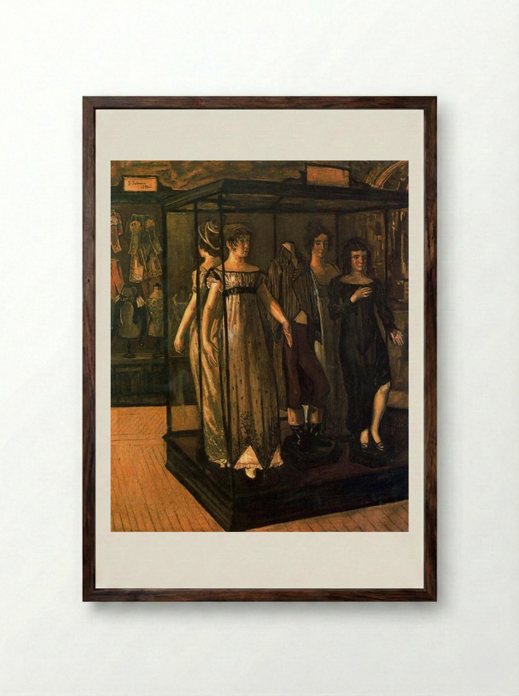 The Cabinets - José Gutiérrez Solana - Framed Print Dark Wood